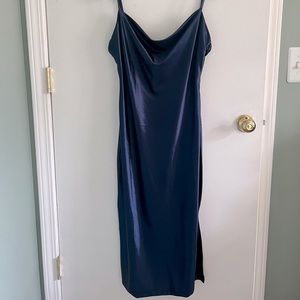 Navy silk dress